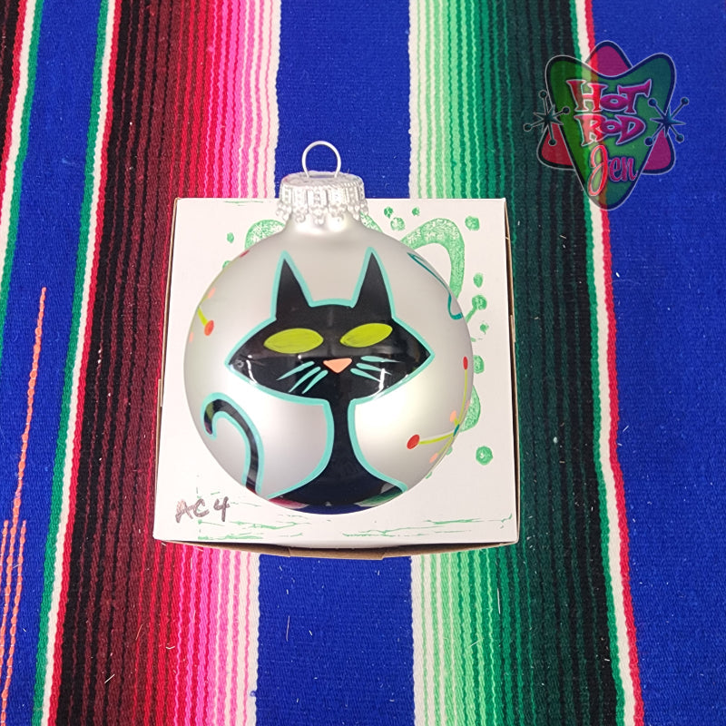 Hand pinstriped/painted glass ornament by Hot Rod Jen
