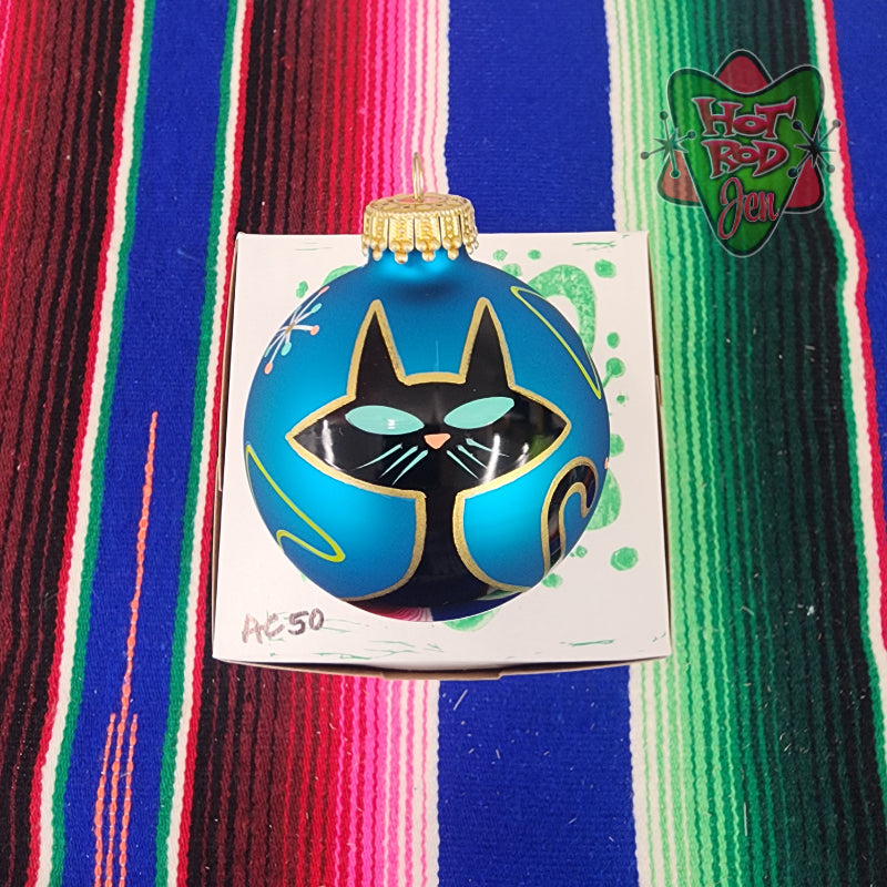 Hand pinstriped/painted glass ornament by Hot Rod Jen