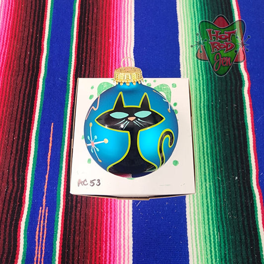 Hand pinstriped/painted glass ornament by Hot Rod Jen