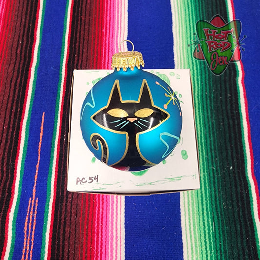 Hand pinstriped/painted glass ornament by Hot Rod Jen