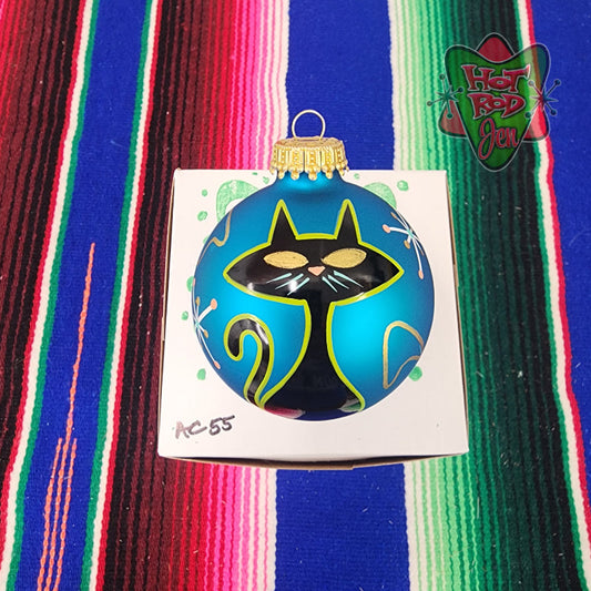 Hand pinstriped/painted glass ornament by Hot Rod Jen