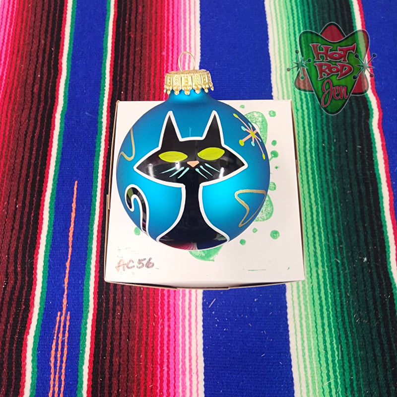 Hand pinstriped/painted glass ornament by Hot Rod Jen