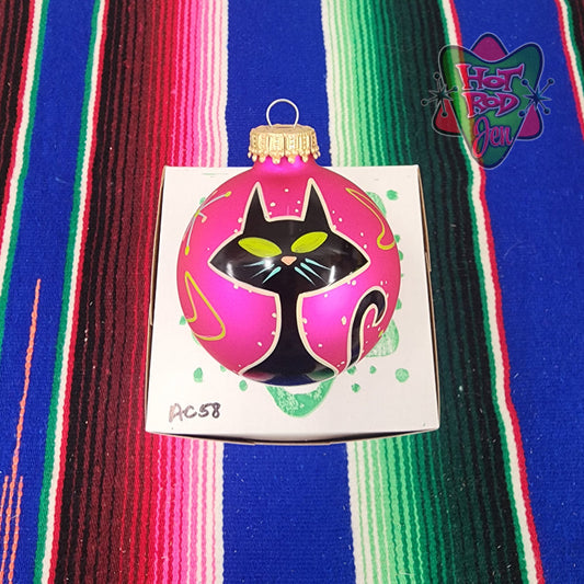 Hand pinstriped/painted glass ornament by Hot Rod Jen