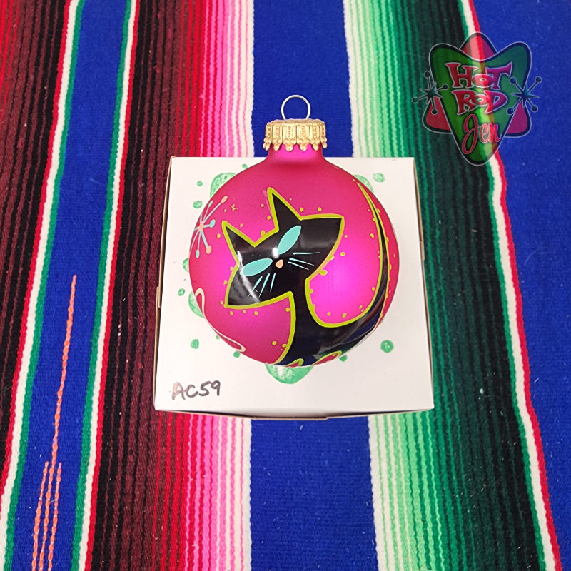 Hand pinstriped/painted glass ornament by Hot Rod Jen