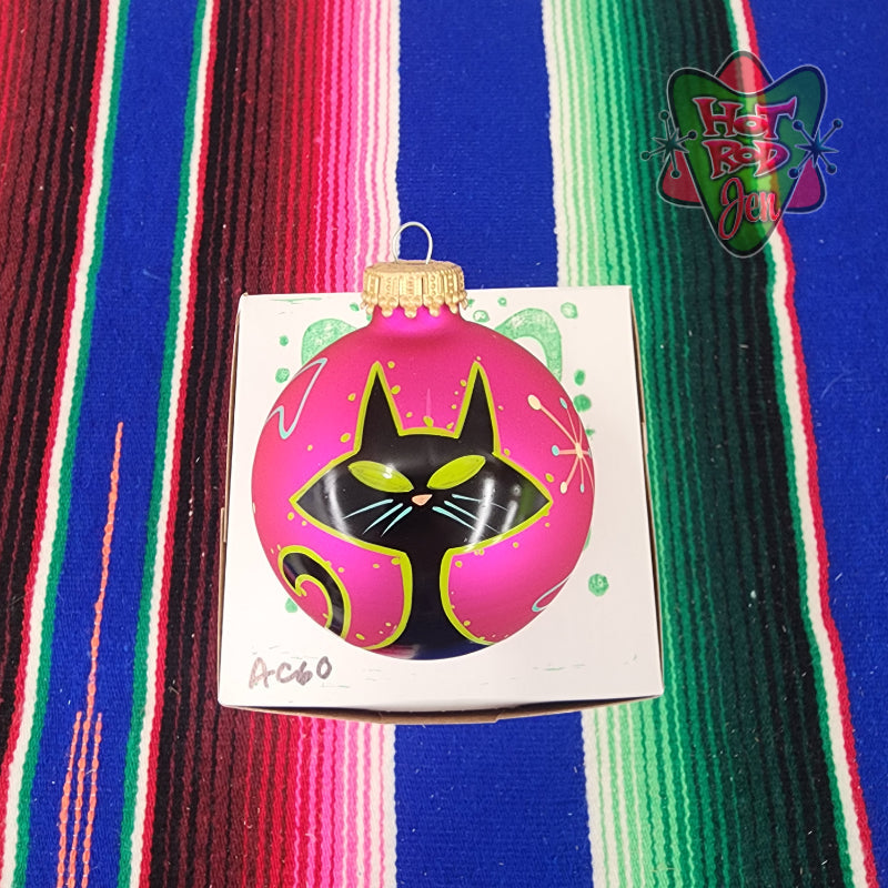 Hand pinstriped/painted glass ornament by Hot Rod Jen