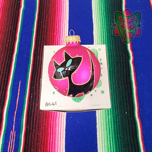 Hand pinstriped/painted glass ornament by Hot Rod Jen