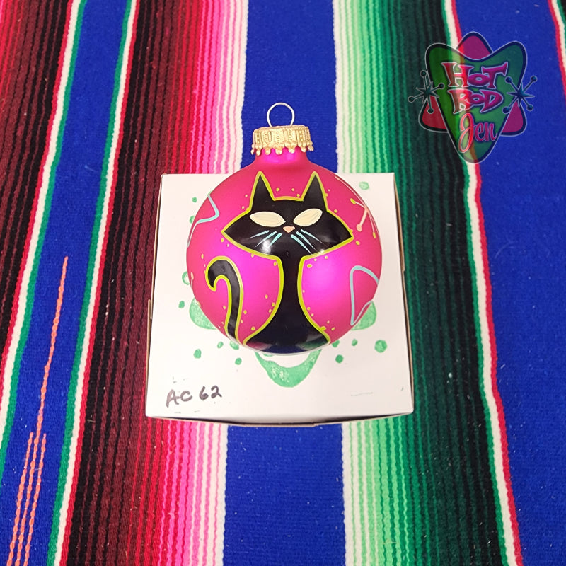 Hand pinstriped/painted glass ornament by Hot Rod Jen