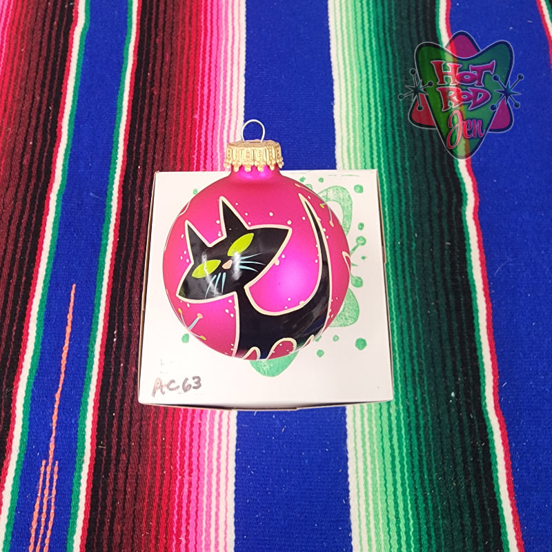 Hand pinstriped/painted glass ornament by Hot Rod Jen