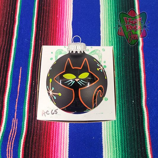 Hand pinstriped/painted glass ornament by Hot Rod Jen