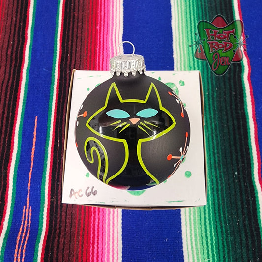 Hand pinstriped/painted glass ornament by Hot Rod Jen