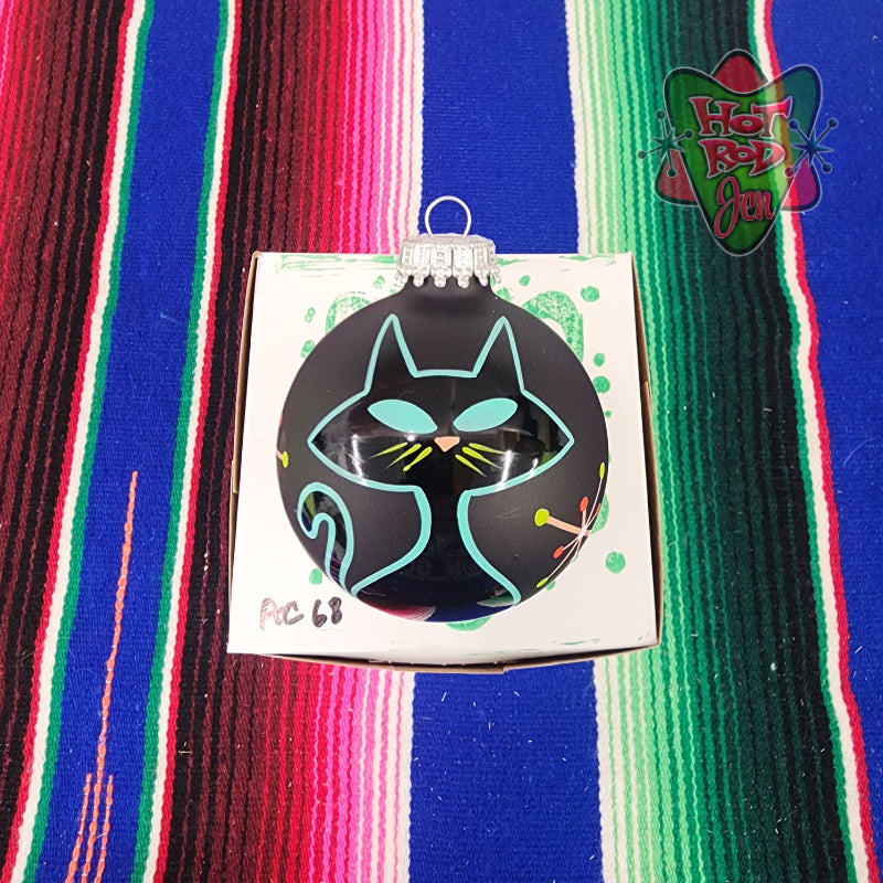 Hand pinstriped/painted glass ornament by Hot Rod Jen