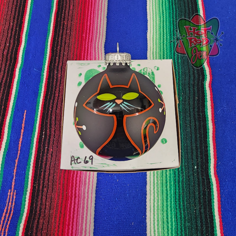 Hand pinstriped/painted glass ornament by Hot Rod Jen