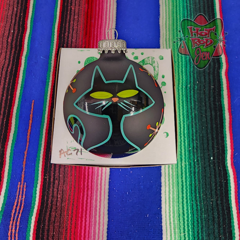 Hand pinstriped/painted glass ornament by Hot Rod Jen