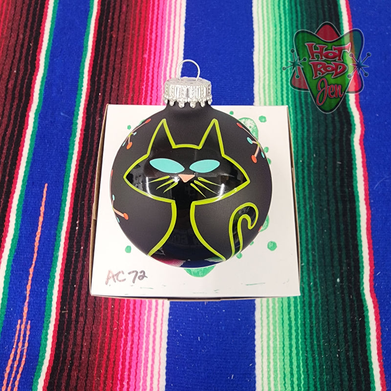 Hand pinstriped/painted glass ornament by Hot Rod Jen