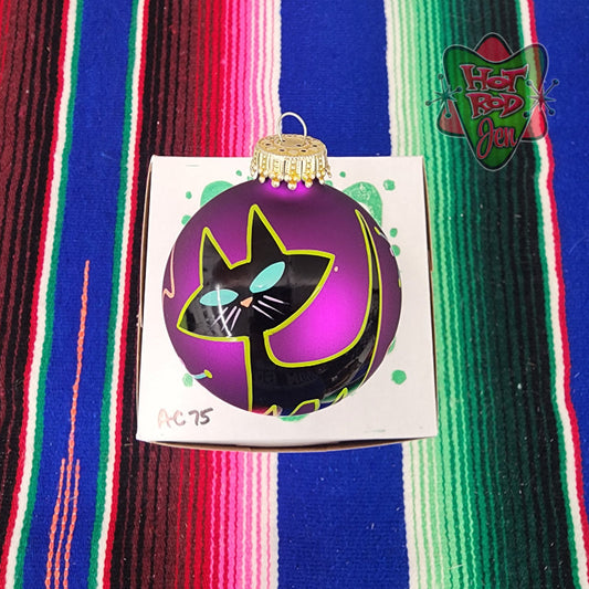 Hand pinstriped/painted glass ornament by Hot Rod Jen