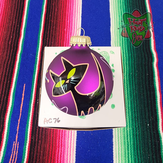 Hand pinstriped/painted glass ornament by Hot Rod Jen