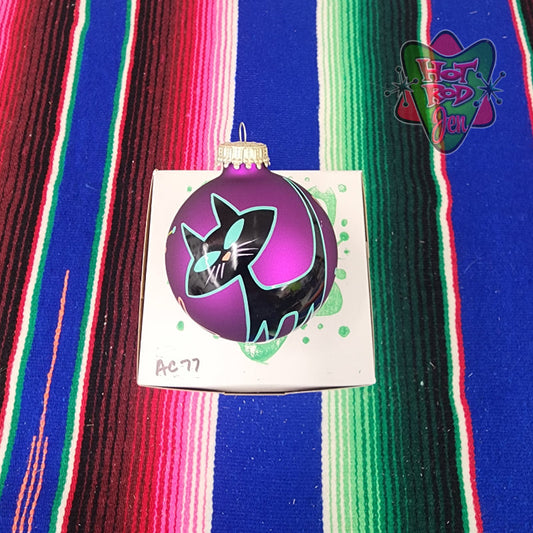 Hand pinstriped/painted glass ornament by Hot Rod Jen