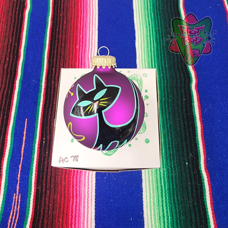 Hand pinstriped/painted glass ornament by Hot Rod Jen