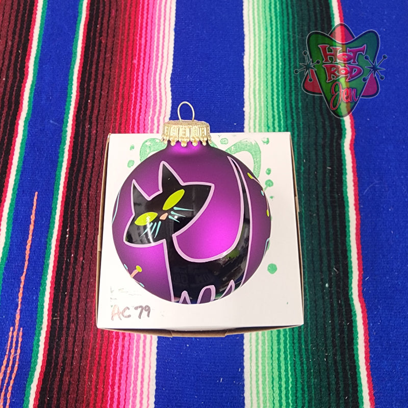 Hand pinstriped/painted glass ornament by Hot Rod Jen