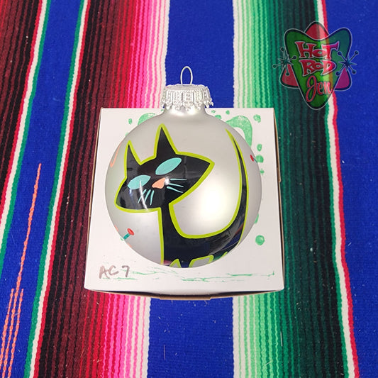 Hand pinstriped/painted glass ornament by Hot Rod Jen