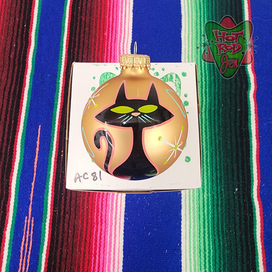 Hand pinstriped/painted glass ornament by Hot Rod Jen