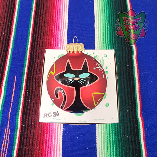 Hand pinstriped/painted glass ornament by Hot Rod Jen