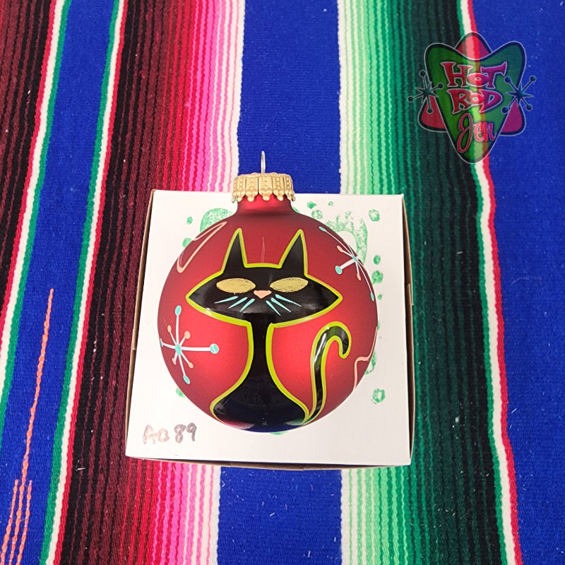 Hand pinstriped/painted glass ornament by Hot Rod Jen