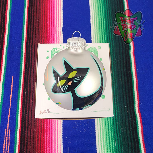 Hand pinstriped/painted glass ornament by Hot Rod Jen