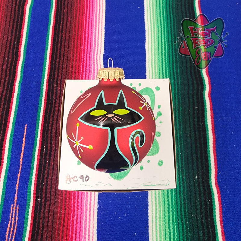 Hand pinstriped/painted glass ornament by Hot Rod Jen