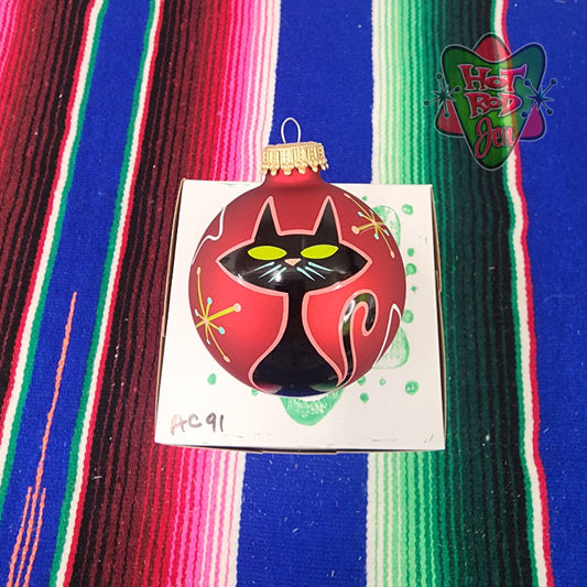 Hand pinstriped/painted glass ornament by Hot Rod Jen