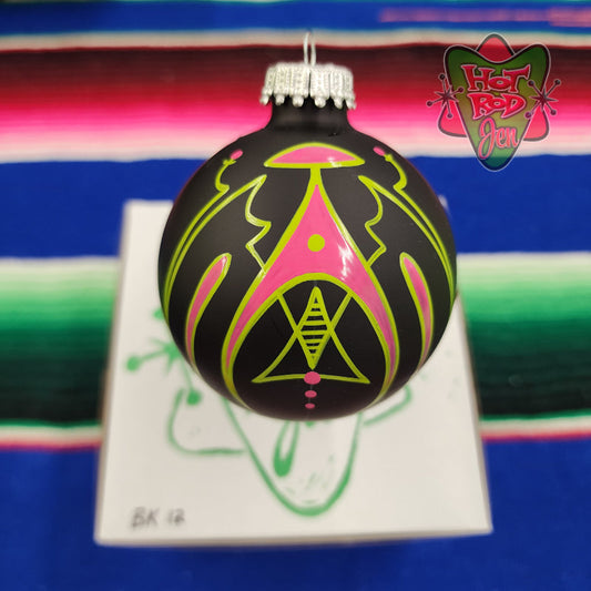 Hand pinstriped/painted glass ornament by Hot Rod Jen