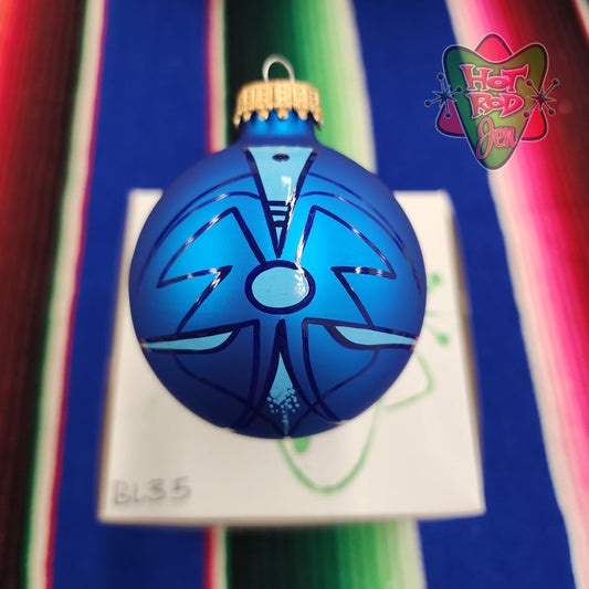 Hand pinstriped/painted glass ornament by Hot Rod Jen