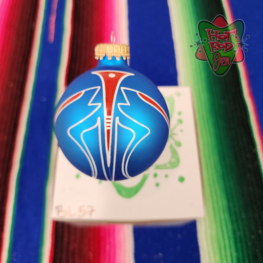 Hand pinstriped/painted glass ornament by Hot Rod Jen