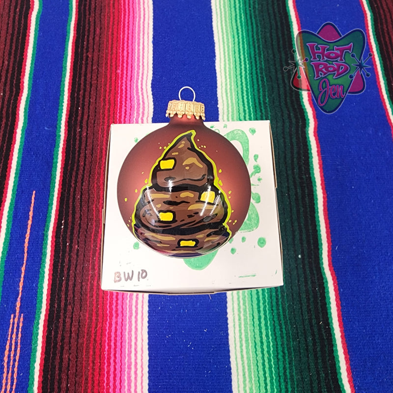 Hand pinstriped/painted glass ornament by Hot Rod Jen