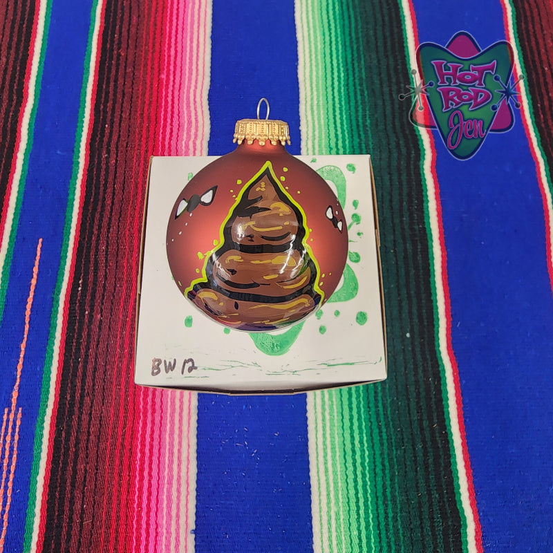 Hand pinstriped/painted glass ornament by Hot Rod Jen