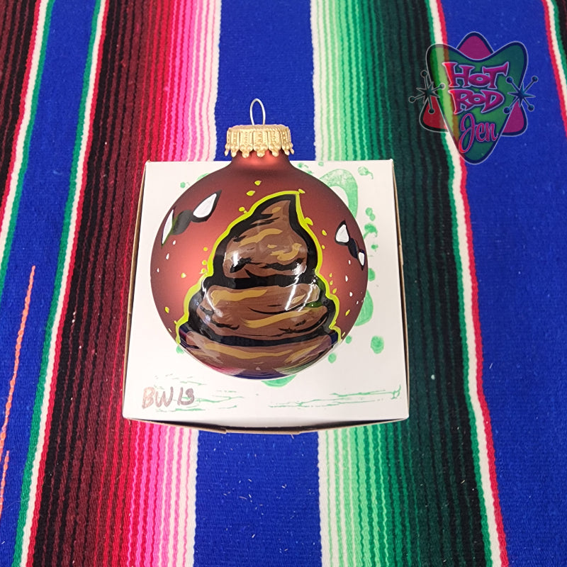 Hand pinstriped/painted glass ornament by Hot Rod Jen