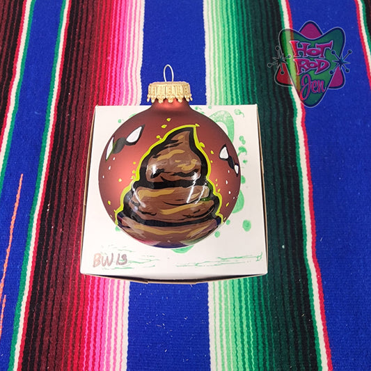 Hand pinstriped/painted glass ornament by Hot Rod Jen