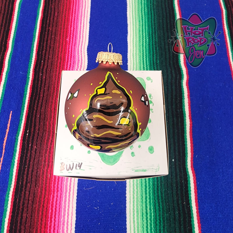 Hand pinstriped/painted glass ornament by Hot Rod Jen