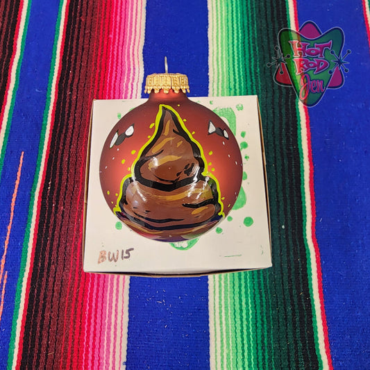 Hand pinstriped/painted glass ornament by Hot Rod Jen