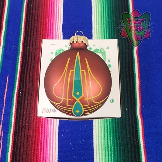 Hand pinstriped/painted glass ornament by Hot Rod Jen