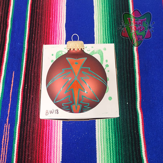 Hand pinstriped/painted glass ornament by Hot Rod Jen