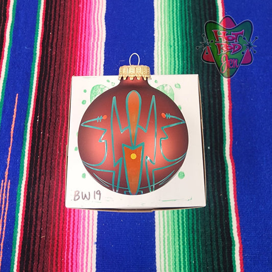 Hand pinstriped/painted glass ornament by Hot Rod Jen