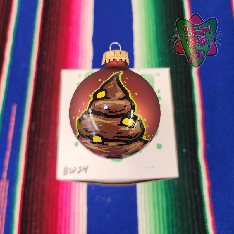 Hand pinstriped/painted glass ornament by Hot Rod Jen