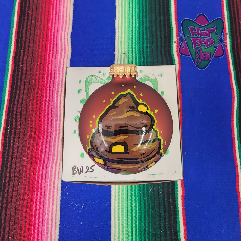 Hand pinstriped/painted glass ornament by Hot Rod Jen