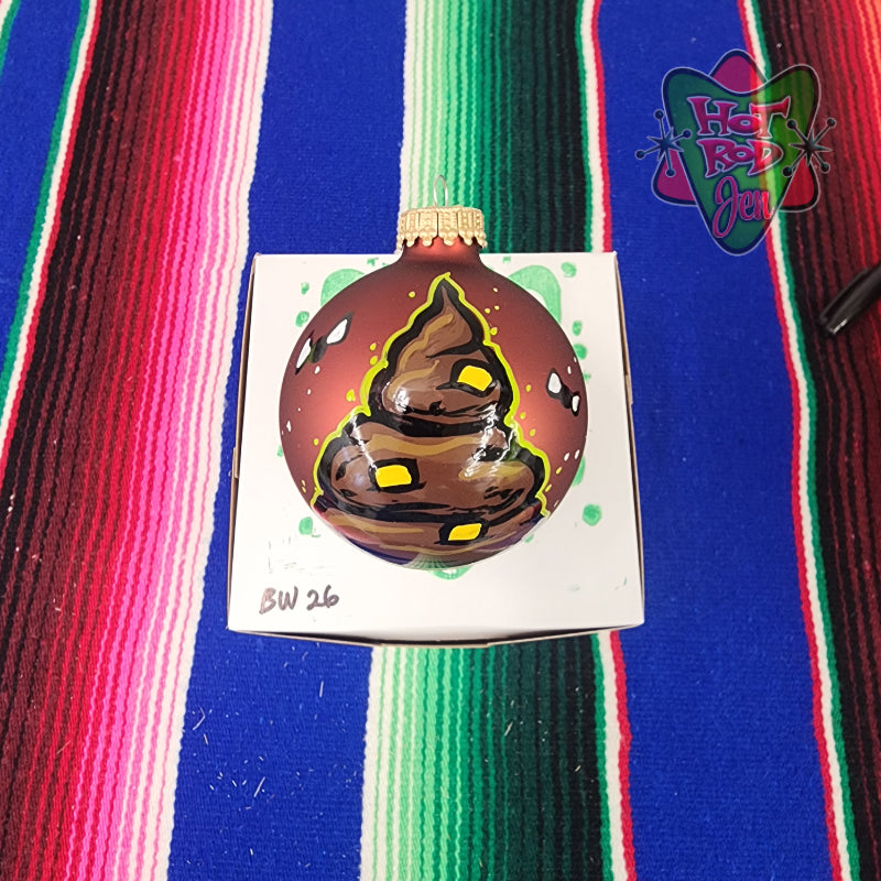 Hand pinstriped/painted glass ornament by Hot Rod Jen