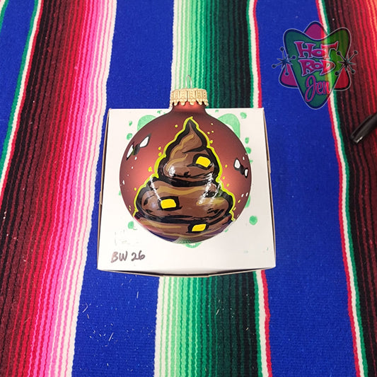 Hand pinstriped/painted glass ornament by Hot Rod Jen