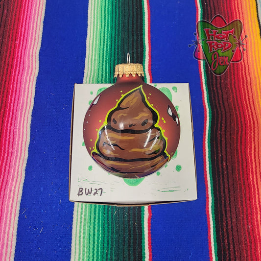 Hand pinstriped/painted glass ornament by Hot Rod Jen