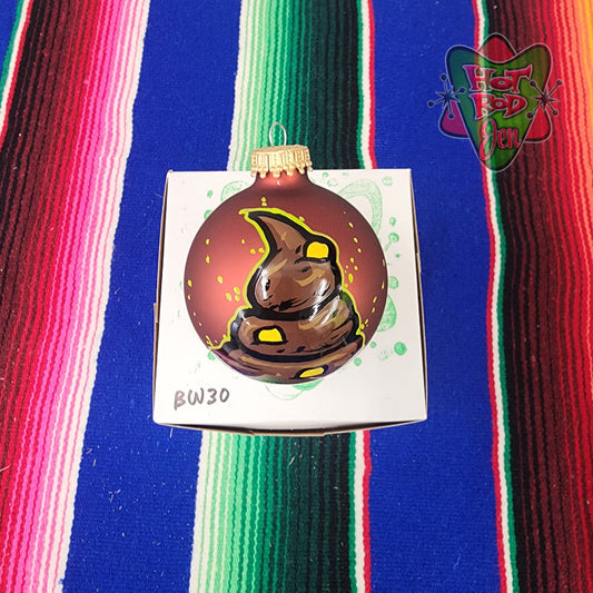 Hand pinstriped/painted glass ornament by Hot Rod Jen