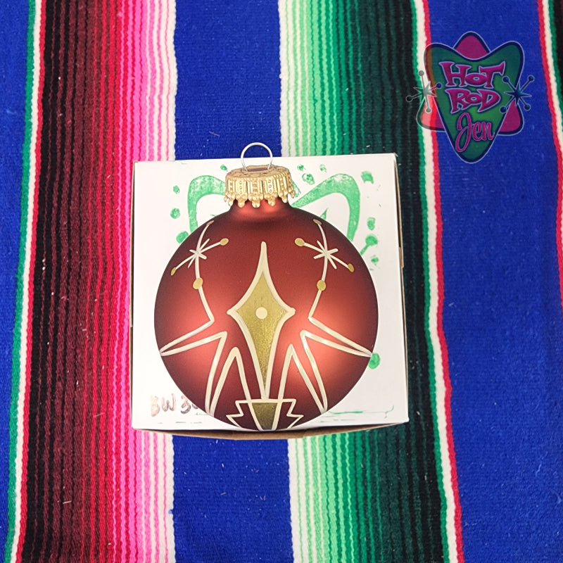 Hand pinstriped/painted glass ornament by Hot Rod Jen