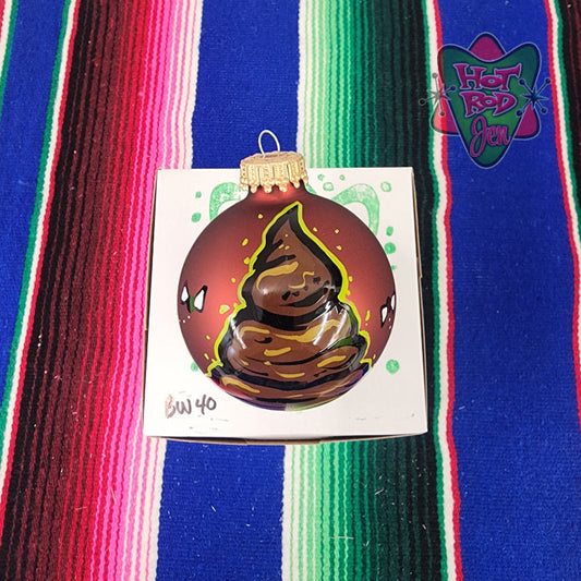 Hand pinstriped/painted glass ornament by Hot Rod Jen